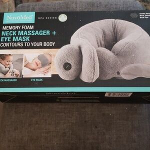 NuvoMed Memory Foam Neck Messager + Eye Mask in Gray